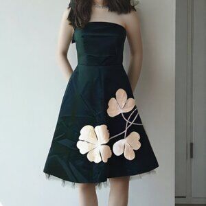 Rubber Ducky Productions Floral Embroidered Strapless Dress